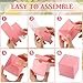 Zhehao 48 Pack Pink Gift Boxes Small Cardboard Gift Boxes with Lids Bulk 3 x 3 x 3 Inch Square Kraft Paper Cube Box Assemble for Candles Wedding Presents Easy Birthday