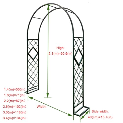 Pergola extérieure noire pour aménager une allée romantique de roses