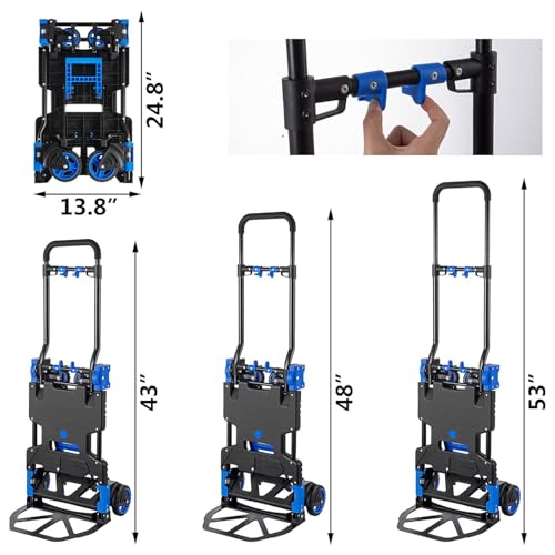 Carretilla plegable 2 en 1 para equipaje y carga miniatura 2