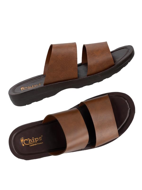 Image of Chips Men's BLACK Lightweight Slip-on Sandal Casual (ND44)
