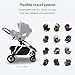 Mockingbird Single-to-Double Stroller 2.0 - Convertible Full-Size Baby Stroller for 1, 2 or 3 Kids - Includes Cup Holder - Black