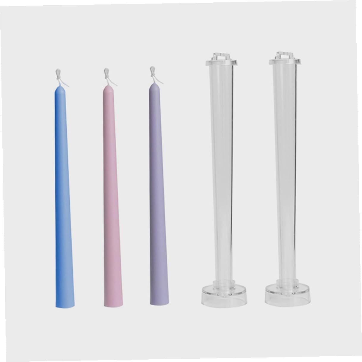 HEMOTON 3Pcs Plastic Tapered Candle Molds for DIY Candle Making Handicraft Crafting Tools Suitable for Wedding Dinner
