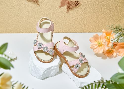 Image of PHIRAMIN Toddler Flower Girl Sandals - Girl Dress Shoes Toddler Little Kid Wedding Party