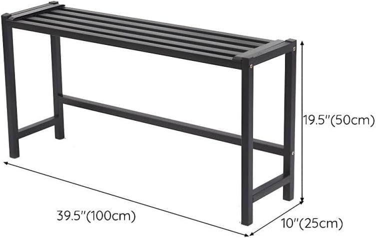 CraftThink Plant Stand, Black Metal Plant Shelf Display Rack Heavy Duty Flower Pot Holder for Indoor Home Outdoor Patio Balcony Yard, 39.5" L x 10" W x 19.5" H