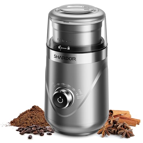 Comparison: Best Value Espresso Grinder 10 SHARDOR Adjustable Coffee Grinder Electric, Herb, Spice, Coffee Bean, Espresso Grinder with 1 Removable Stainless Steel Bowl, Silver,Updated,Version 2.0