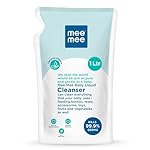 Mee Mee Baby Liquid Cleanser 1 L, Anti-Bacterial Kills 99.9% Germs | for Feeding Bottles, Nipples, Accessories, Toys, Fruits & Vegetables | No Alcohol, One Drop Cleaning, Dermatologically Tested