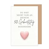 Edition Seidel Premium Glückwunschkarte zum 50. Geburtstag mit Umschlag. Geburtstagskarte Grußkarte Karte Klappkarte Spruch Mann Frau Herz Liebe Zuneigung Wertschätzung besonders (G4357 SW026)