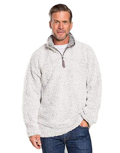 True Grit Mens Frosty Tipped 1/4 Zip Pullover Putty
