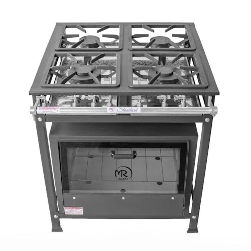 Fogão Industrial 4 Bocas 2 Simples a Gás Baixa Pressão MR Fogões com Forno P5