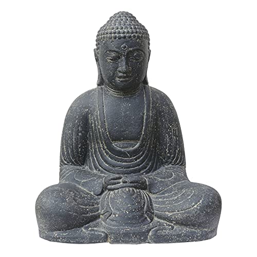 STONE art & more Sitzende Buddha Figur Japan 60cm, Steinfigur Steinguss...