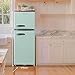 magictec Retro Kühlschrank mit Gefrierfach | 120L(88L/32L) | Low Frost | Kühl Gefrier Kombination | Vintage Design | LED Beleuchtung | Matcha-Grün