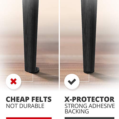 Felt Furniture Pads X-Protector - 48 Premium Felt Pads Floor Protector - Chair Felts Pads For Furniture Feet Wood Floors - Best Furniture Pads For Hardwood Floors - Protect Your Hard Floors! (Black) #TOP3