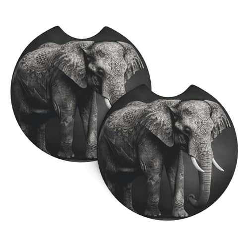 Posavasos para auto, set 2 piezas, antideslizante, negro miniatura 7
