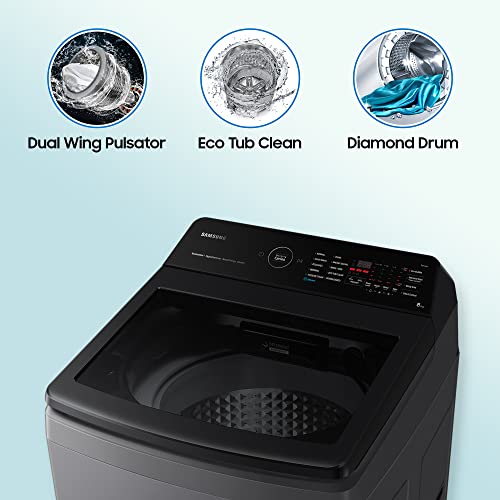 Image of Samsung 8 Kg '5 star Ecobubble Wi-Fi Inverter Fully Automatic Top Load Washing Machine (WA80BG4582BDTL,Rose Brown), Bubble Storm technology