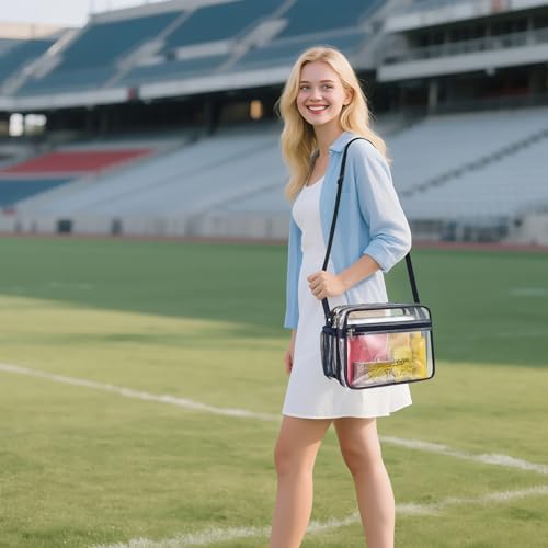 Mildbeer 2-Compartment Clear Stadium Messenger Bag for Concerts, Games & Events2
