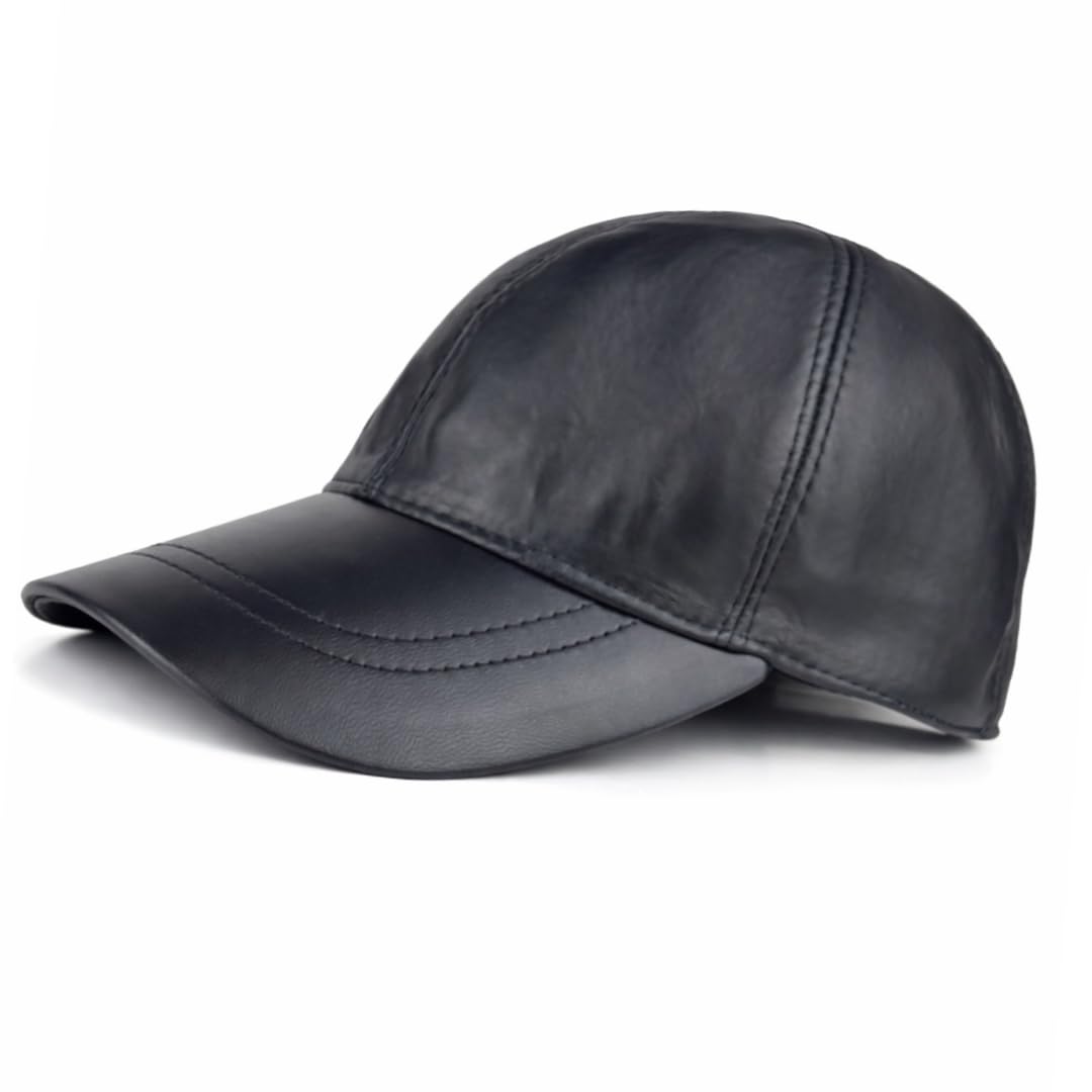 Real Leather Ball Cap for Men and Women Adjustable Dad Hat Sport Visor