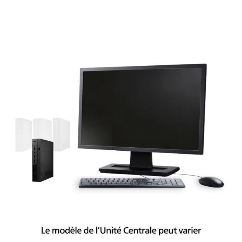 Monsieur CyberMan Mini PC 8e Gen 16Go RAM 500Go SSD Windows 11 Pro WiFi avec Écran OpenOffice (Reconditionné) (I3-8100T, 19")
