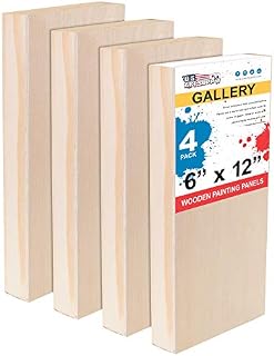 U.S. Art Supply 6" x 12" Birch Wood Paint Pouring Panel Boards, Gallery