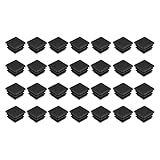 QUARKZMAN 28 Stück Lamellenstopfen für Vierkantrohre, 20x20mm Schwarz Quadratisch Stuhlbeinkappen, PE-Lamellenstopfen Rohrstopfen für 16-18mm Vierkantrohr Metallprodukte Stühle Regale