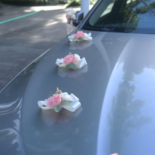 Fleurs artificielles de voiture de mariage en polyester durable