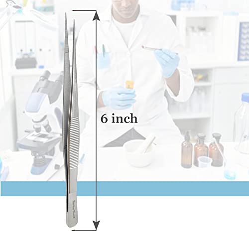 A2Z Scilab A2Z-SPL6STR Stainless Steel High Precision Forceps With Fine Strong Straight Serrated Point To Use Engineer Labware thumb #1