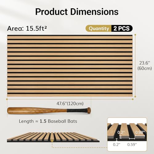Image of TONOR Wood Wall Panels for Interior Wall Decor-2 Pack 47.2 inch x 23.6 inch