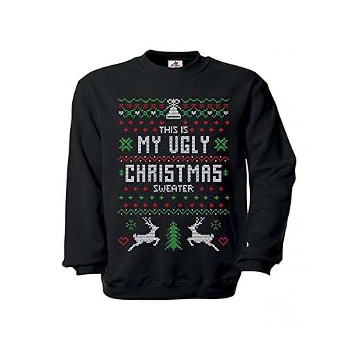Pull de Noël Copytec vêtement d'hiver noir en taille M confortable