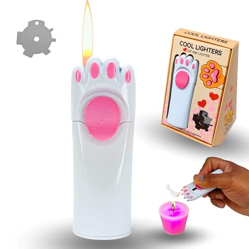 COOL LIGHTERS - Cat Paw Lighter - Cute Lighters for Women, Cat Gifts for Cat Lovers and Kawaii Accessories, ideal Cat Gifts for Women, Unique Lighters, Gas free, Funny Lighters, Cute Pink Lighter