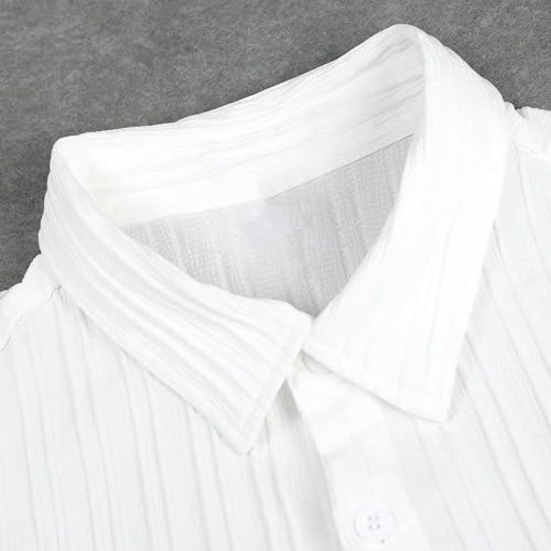 FindThy Men’s 2 Piece Outfit Trendy Short Sleeve Button Down Shirt Loose Pants Set Summer Beach Vacation Outfits2