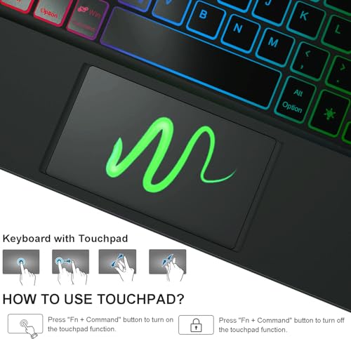 Image of Touchpad Keyboard Case for OnePlus Pad 3 (13.2 Inch) 2025, 7 Color Rainbow Backlight Detachable Bluetooth Trackpad Keyboard Folio Smart Cover