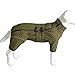 Warm Dog Coat Double Layers Dog Vest, 4 Legs Covered Windproof Waterproof Reflective Warm Dog Vest Outdoor Skating Dog Costume for Small Medium Large Dogs Olive 3XL