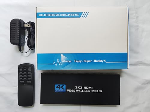 Processeur 9 écrans 4K HDMI pour mur d'images multi-configurations