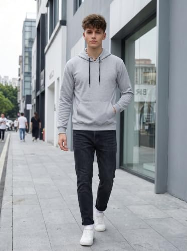 Image of HOODMASTER Unisex Fleece Hoodie Sweatshirt with Pockets Full Sleeves Regular Fit Solid Pattern Hooded Neck and Standard Length | Hoodies for Men & Women