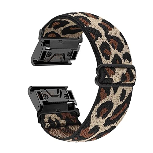 Bracelet nylon 26mm Garmin Enduro durable ajusté XL style léopard pour boîtier Tacx Delta