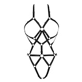 XISESEA Women Cage Bra Harness Elastic Hollow Out Strappy Bra Lingerie Goth Cupless Body Harness, Is