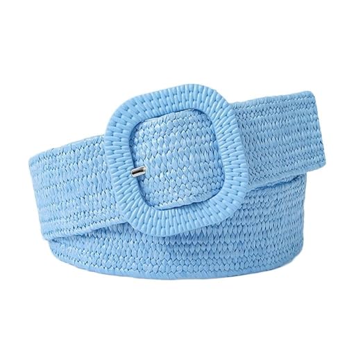 Straw Boho Belt Fashion Wide Waistband Female Waist Belt Braided Belts for Women Summer Patchwork Straw Woven Belt