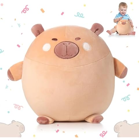 JISON21 Capybara Stuffed Animal Plush Toys,Soft 14 Inch Capybara Plush Pillow,Capybara Doll Pillow Plush Capybara Home Decor Capybara Plush Toy Gift for Kids Girls Boys Cover