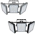 STASUN 2Pack 300W 27000lm LED Flood Light Outdoor, 3000K, 3 Adjustable Heads, IP66 Waterproof LED Exterior Security Area Lights for Yard, Parking Lot