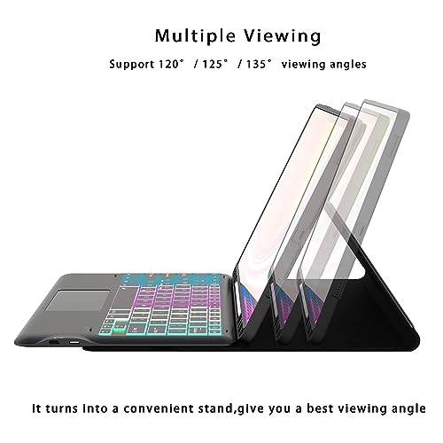 Funda para Galaxy Tab S9 Plus con teclado retroiluminado de 12.4 pulgadas y touchpad 6