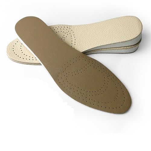 Plantillas Elevadoras Plantillas for aumentar la altura, espuma viscoelástica, cuero, cómodas, transpirables, almohadillas invisibles, cojín aumentado, plantilla for aumentar la altura(Increase 2cm,25