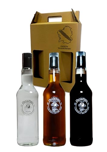 Estuche Surtido Licores Gallegos Artesanos Valdenico (Ourense-Galicia) (Licor Café + Tostada + Aguardiente Blanca)