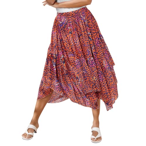 Masseys Handkerchief Hem Skirt for Women, Flowy with Elasticized Waistband