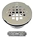 Westbrass D206P-05 2" No-Caulk PVC Compression Shower Drain with 4-1/4" Round Grid Cover, Polished Nickel
