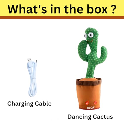 Image of ALCA Rechargeable Toys Talking Cactus Baby Toys for Kids Dancing Cactus Toys Can Sing Wriggle & Singing Recording Repeat What You Say Funny Education Toys for Children Playing Home Decor for Kids