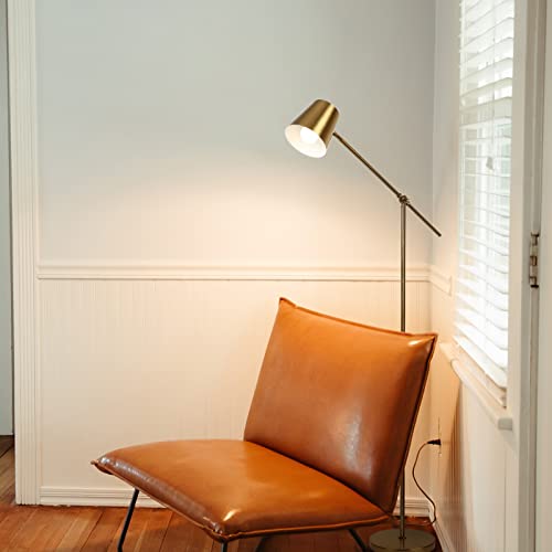 Alldio Gold Floor Lamp, Modern Cantilever 70" Adjustable Tall Lamp Full Metal Standing Pole Light For Living Room Reading House Bedroom Home Office #TOP6