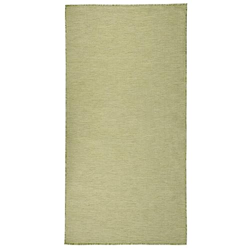 Tapis de terrasse tissé plat vert 100x200 de qualité supérieure