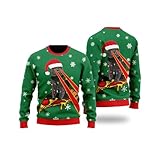 Pizza Cat With Laser Eyes Unisex Xmas Sweater 4, Crewneck Knitted Long Sleeve Ugly Sweater Shirt for Men & Women, Ugly Xmas Graphic Sweatshirt Funny Multicolor