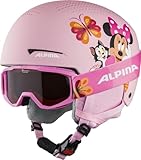 ALPINA ZUPO Disney Set - Hochwertiges, Sicheres & Exklusives Disney Set aus Skibrille & Skihelm für Kinder, Minnie Mouse, 48-52 cm