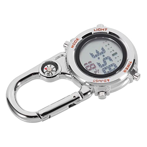 ARTSEWPLY 1 Pieza Mesa de montañismo de Metal Relojes con mosquetón para Hombre Bolsillo Trekking Ver vídeo Inoxidable Clip de Reloj mosquetón Reloj con mosquetón Aleación de Zinc Naranja