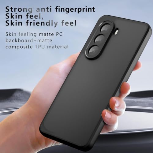Image of Matte PC+TPU Back Cover Case for Oneplus Nord CE6 Lite 5G Air Bag Corners, Anti-Fingerprint, Micro Arc Edge, Skin-Friendly Feel, Never Turns Yellow, Black